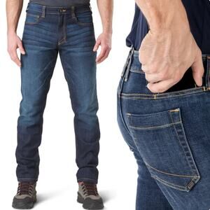 5.11 Tactical Defender Flex Slim Jean men’s size 33x32 dark wash indigo 7 pocket
